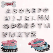 Load image into Gallery viewer, Collar Slide Personalized Pet Crystal dog/cat collar with letter
